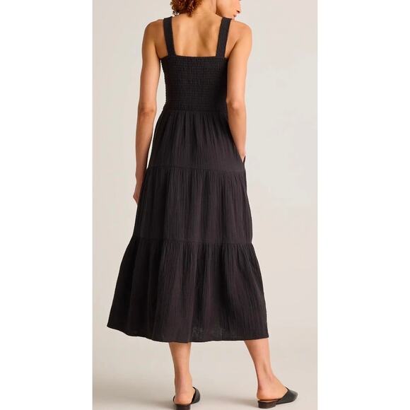 Quince 100% Organic Cotton Gauze Smocked Sleeveless Maxi Dress Size S EUC - Picture 4 of 9